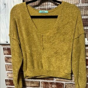 Karlie Mustard V-Neck Sweater